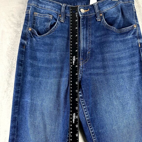 & Denim Women's Straight Length Ankle Jeans High Waist Mid Rise Blue Size 8 - Picture 7 of 10